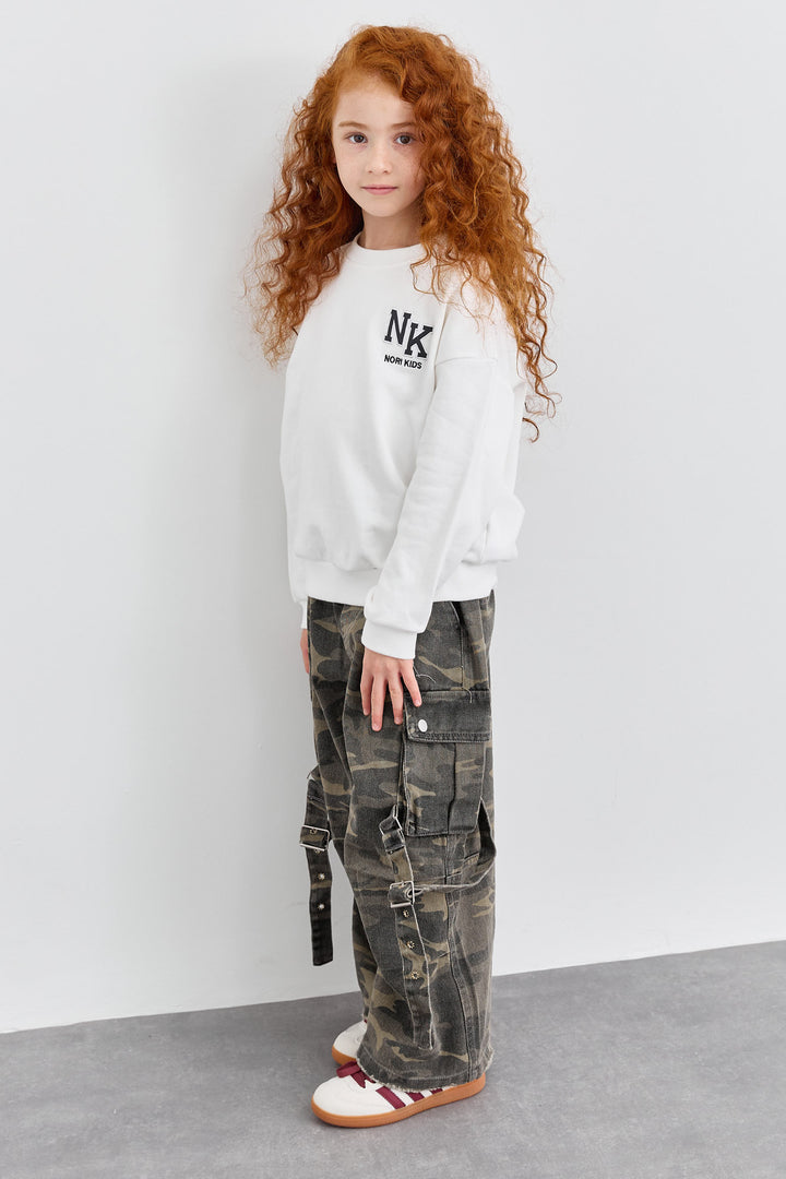 סווישירט פרנץ' טרי NK בשילוב פאץ' | לבן