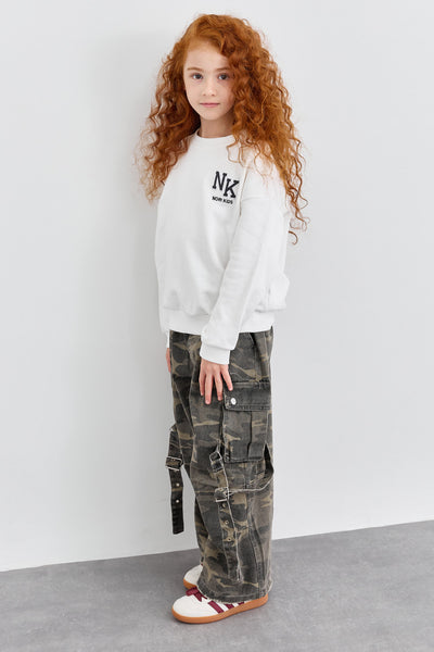 סווישירט פרנץ' טרי NK בשילוב פאץ' | לבן