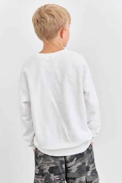 סווישירט פרנץ' טרי NK בשילוב פאץ' | לבן