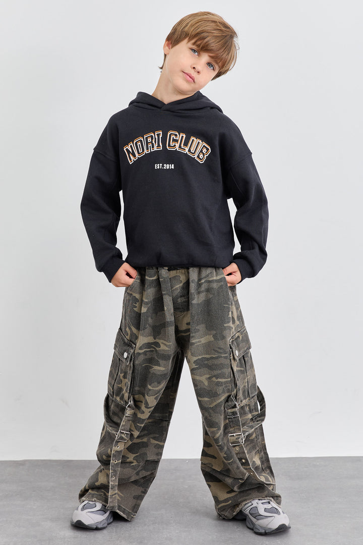 מכנסי קרגו קומופלאז' עם כיסים | ירוק