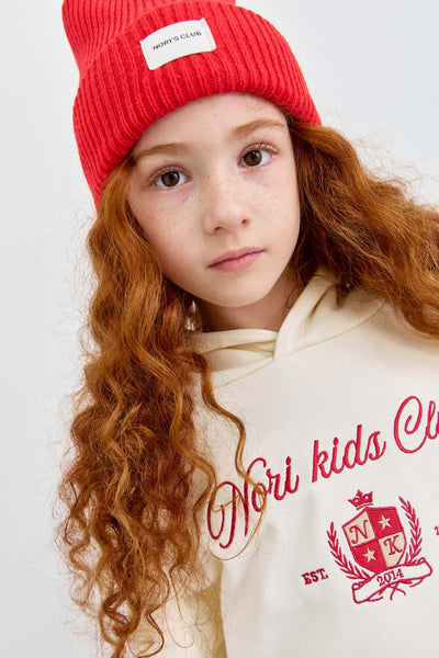 חליפת KIDS CLUB גזרת אוברסייז בשילוב רקמה | קרם