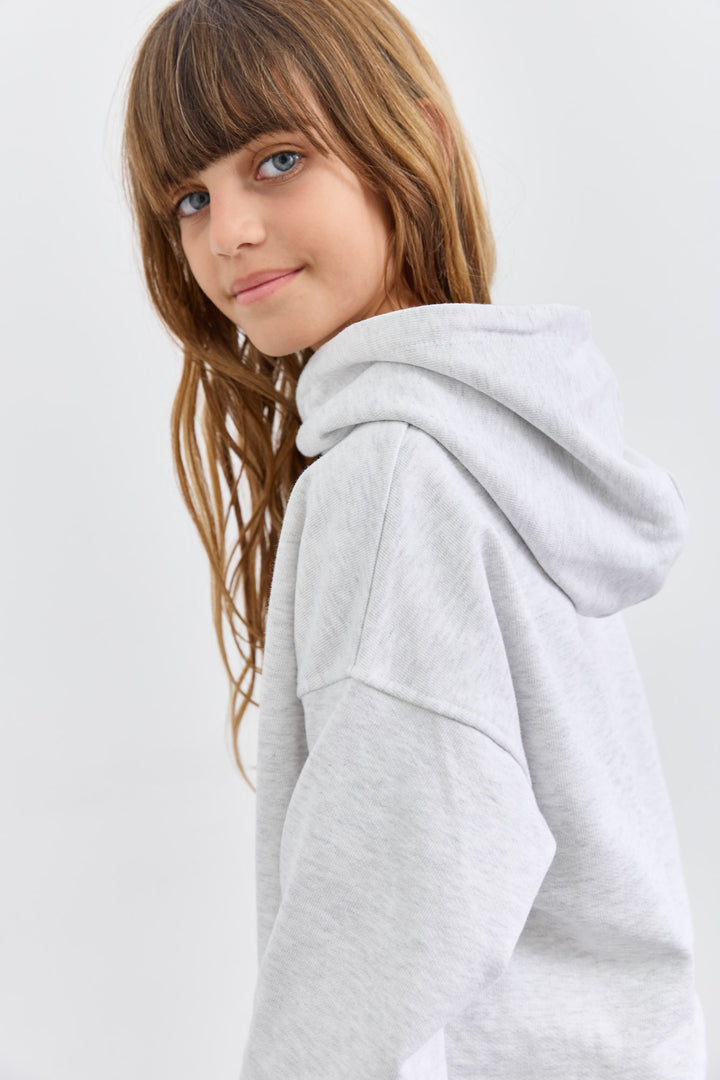 חליפת KIDS CLUB גזרת אוברסייז בשילוב רקמה | אפור