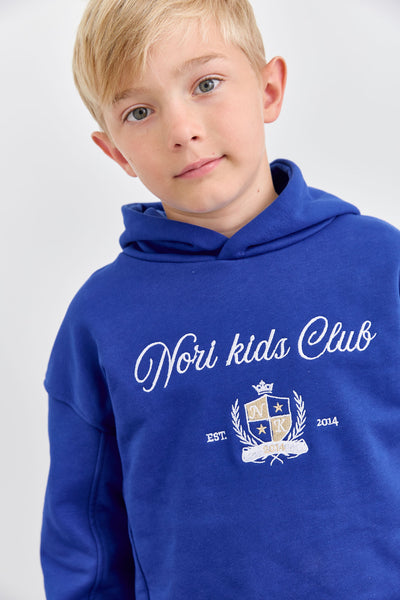 חליפת KIDS CLUB גזרת אוברסייז בשילוב רקמה | כחול