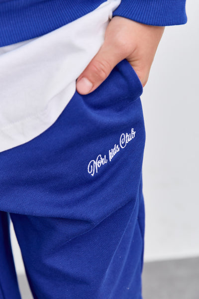 חליפת KIDS CLUB גזרת אוברסייז בשילוב רקמה | כחול
