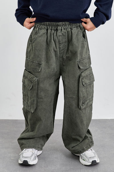 מכנסי דגמ"ח גרין בויז עם גומי | ירוק