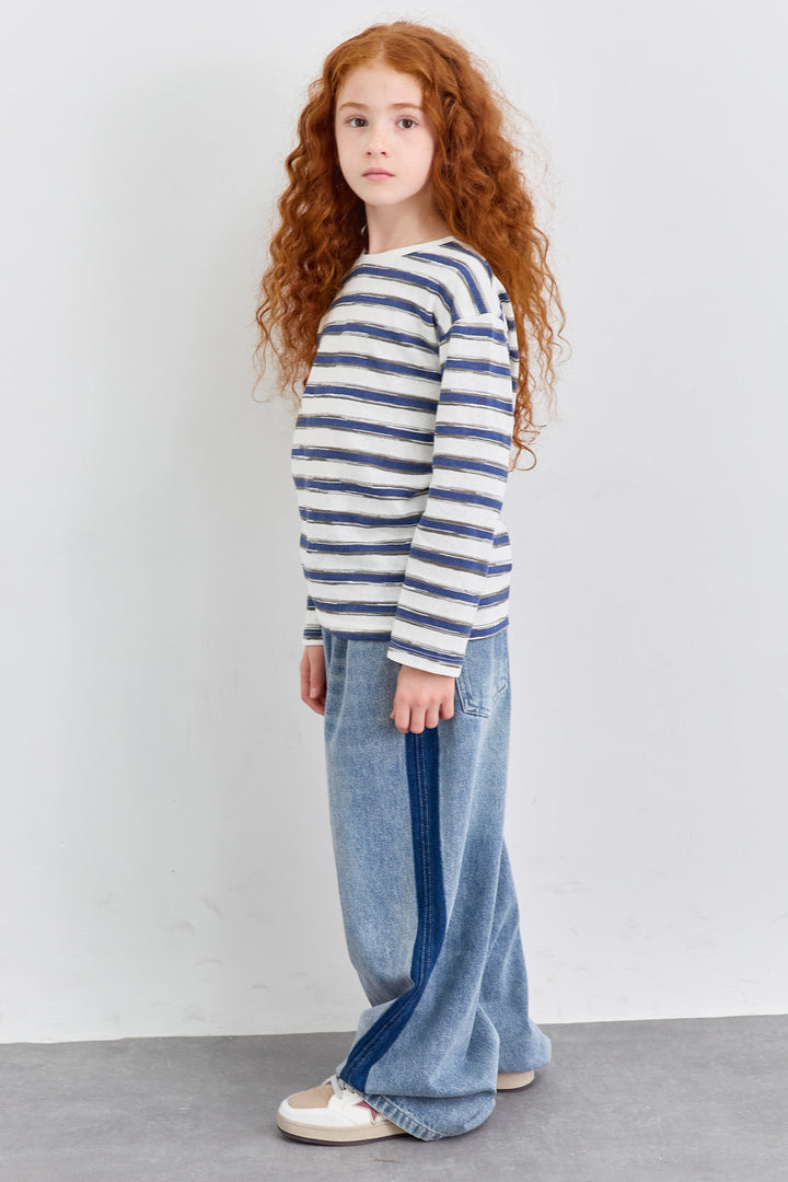 ג'ינס ווידלג בד משולב  | ג'ינס