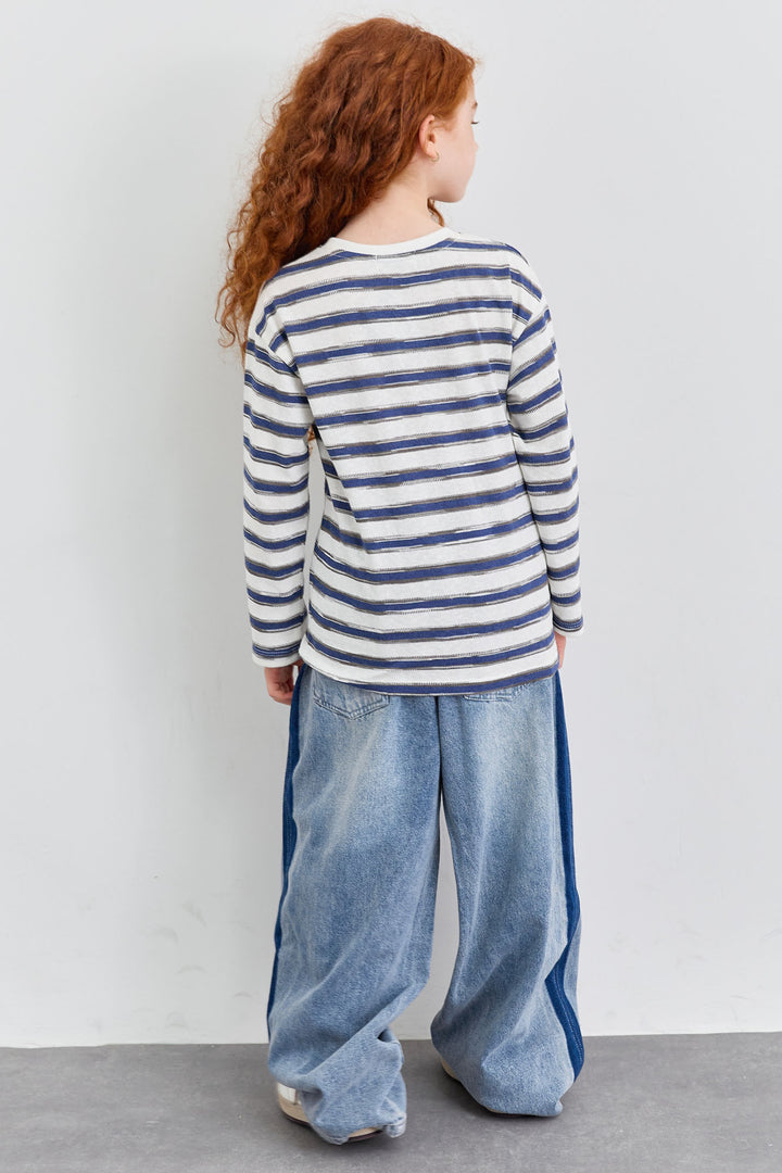 ג'ינס ווידלג בד משולב  | ג'ינס