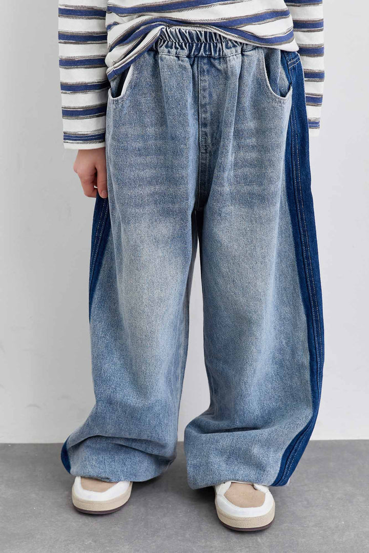 ג'ינס ווידלג בד משולב  | ג'ינס