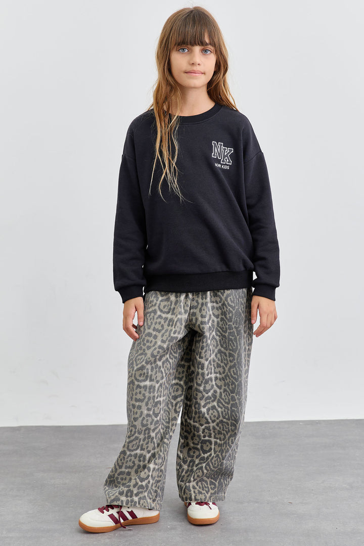 סווישירט פרנץ' טרי NK בשילוב פאץ' | שחור