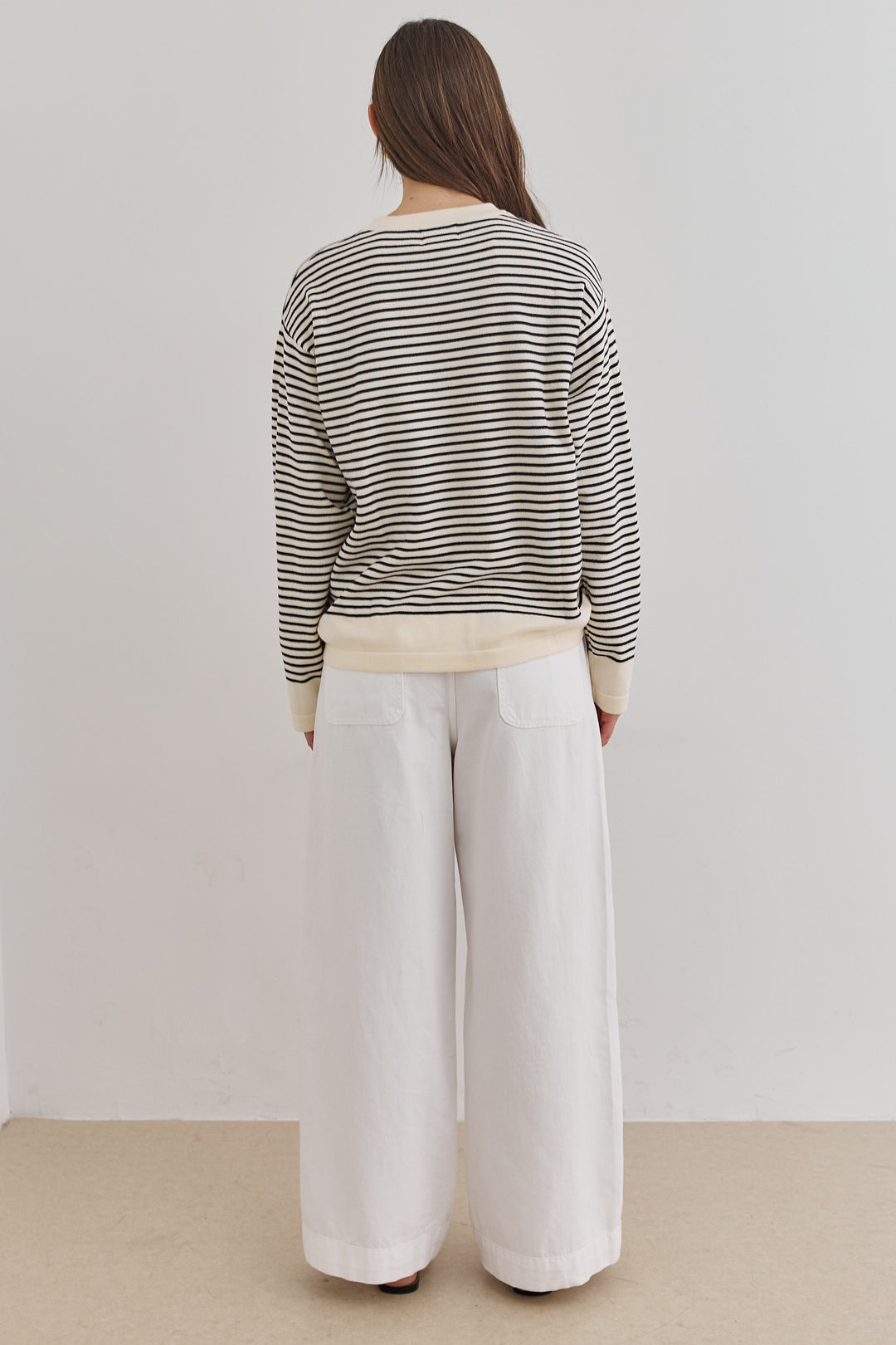 סריג ווטסון סטרייפס | קרם/שחור