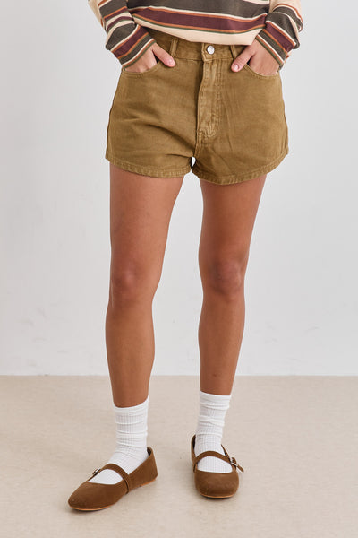 מכנסי דנים קצרים שון | קאמל