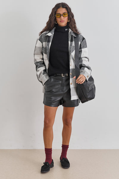 ג'קט משובץ טומי בשילוב כפתורים | שחור/לבן