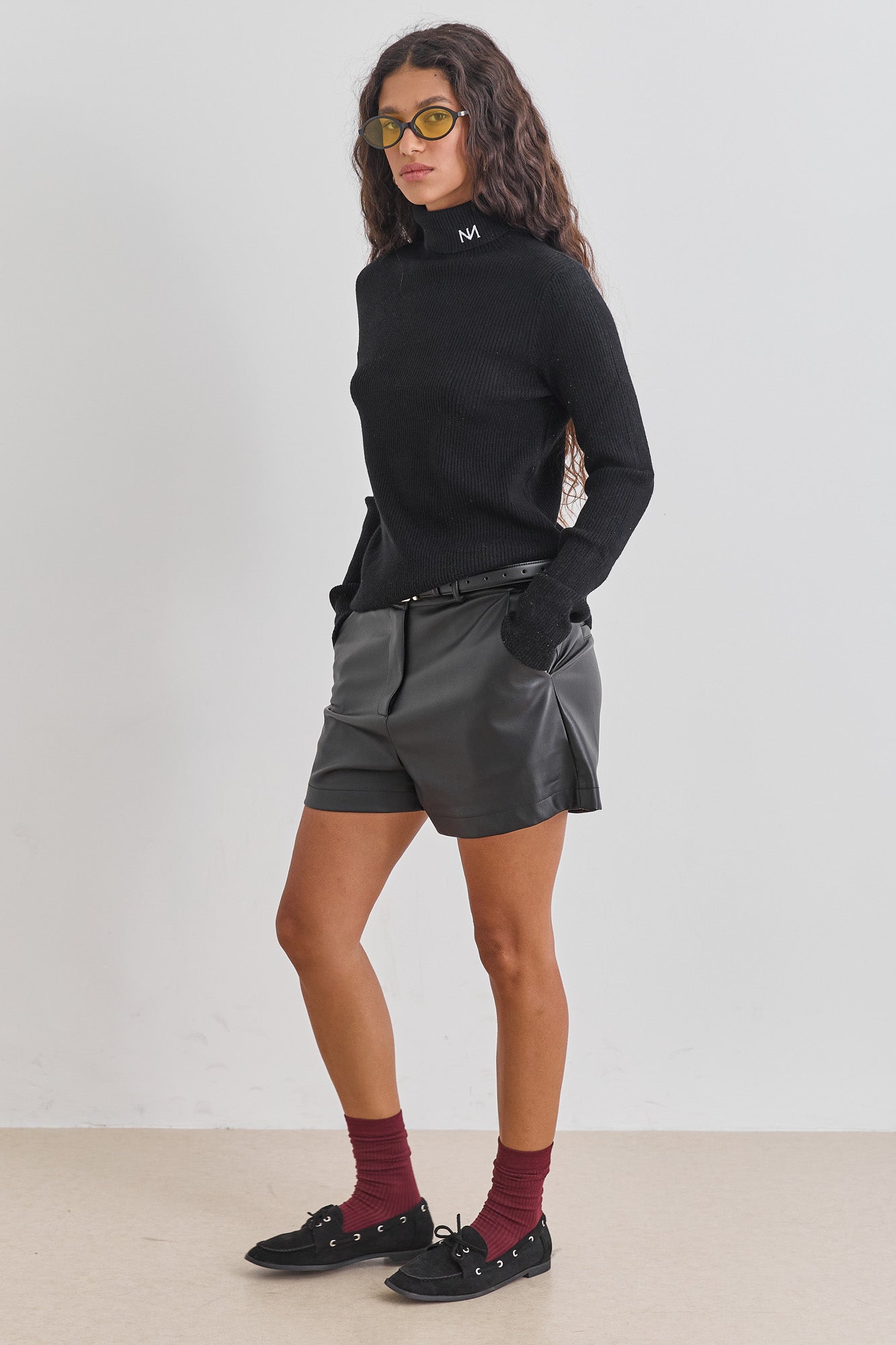 סריג גולף ספירס רקמת לוגו | שחור