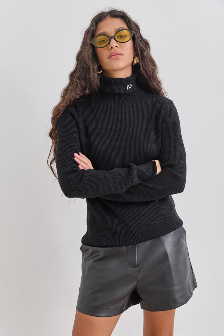 סריג גולף ספירס רקמת לוגו | שחור