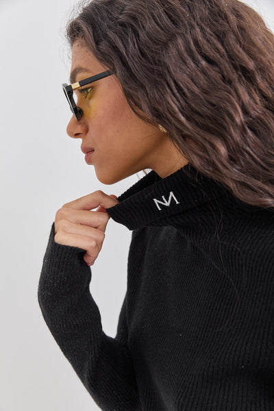 סריג גולף ספירס רקמת לוגו | שחור