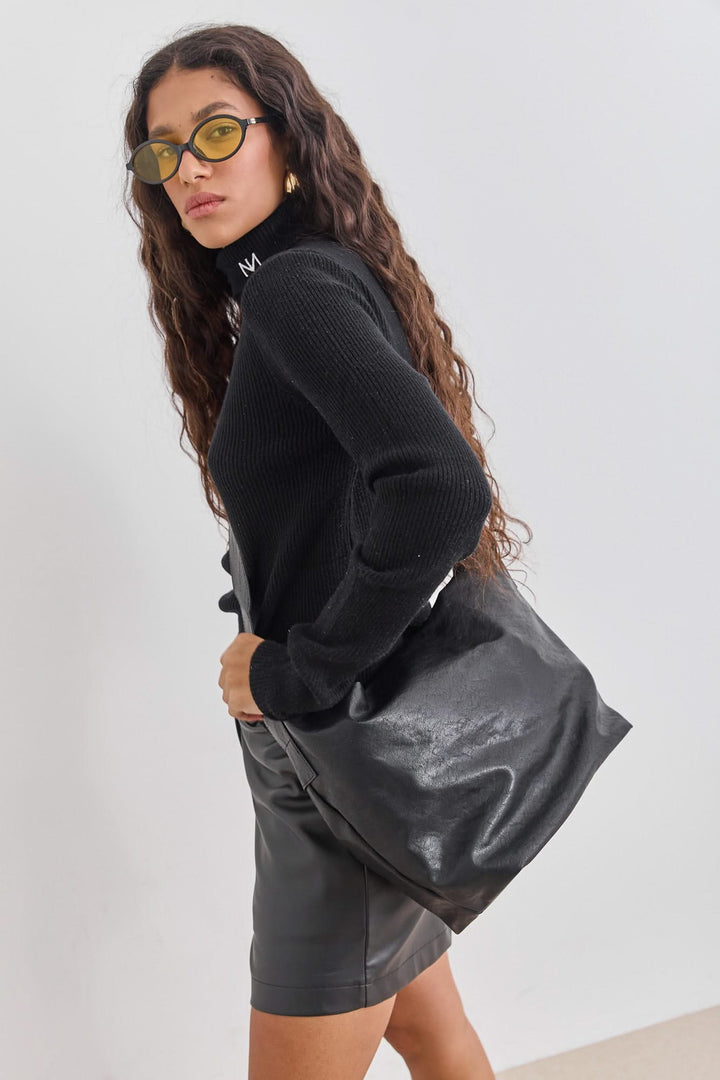 תיק צד פיט דמוי עור | שחור