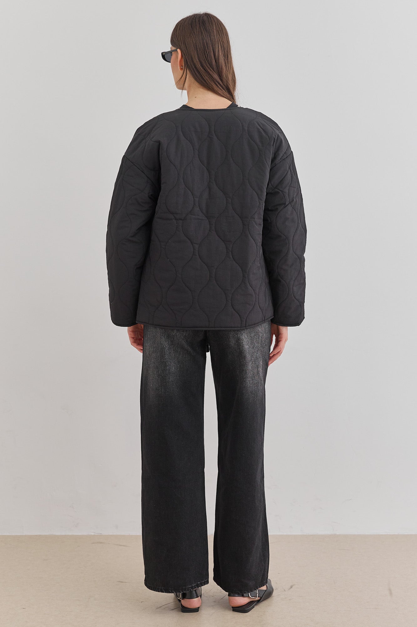 מעיל מאסט דוגמת קווילט | שחור