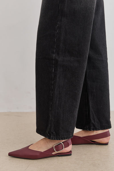 נעלי אלאיה שפיץ אבזם צידי | בורדו