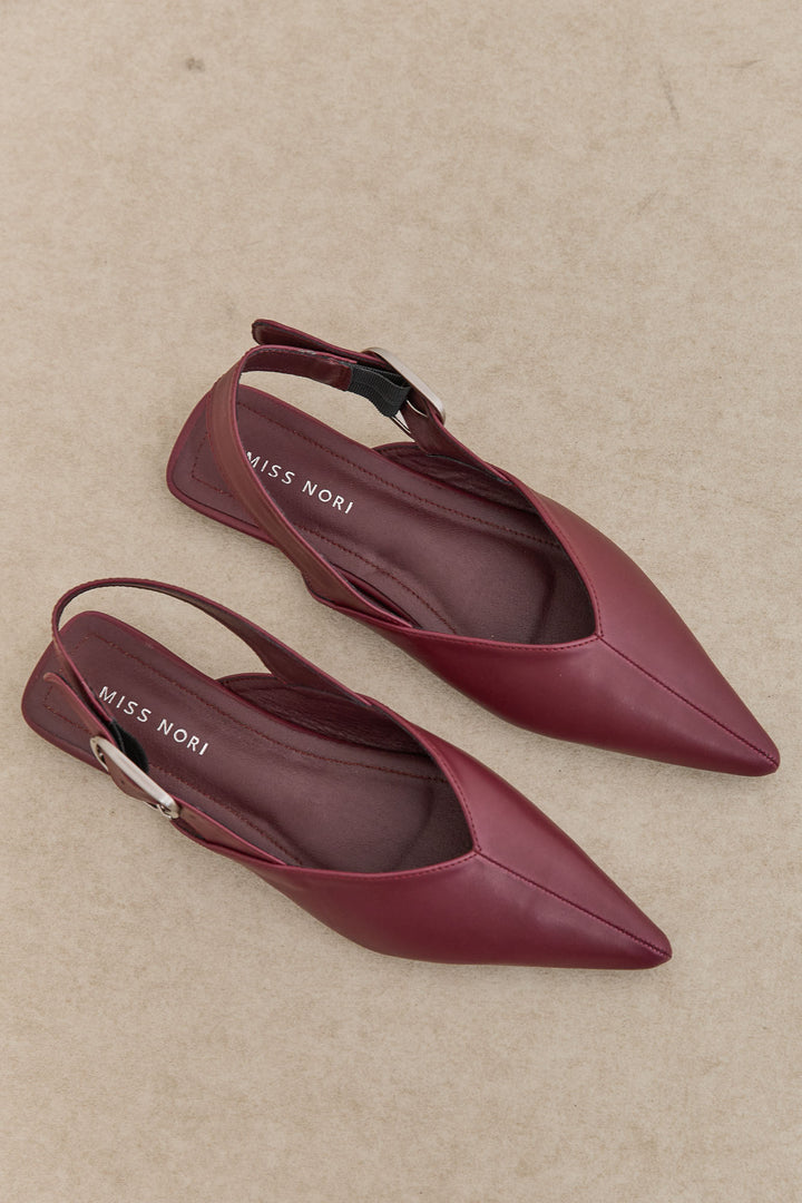 נעלי אלאיה שפיץ אבזם צידי | בורדו