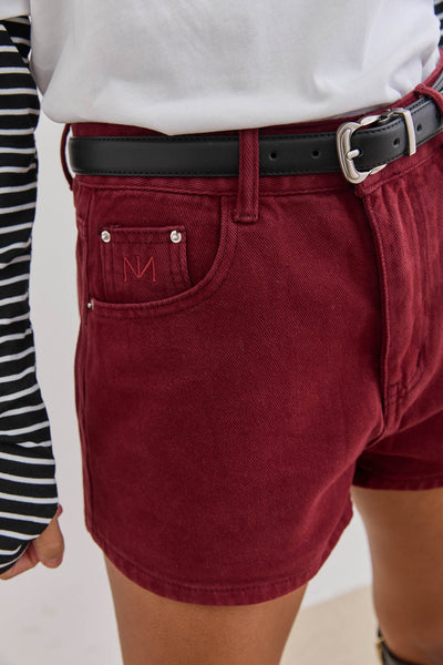 מכנסי דנים קצרים שון | בורדו