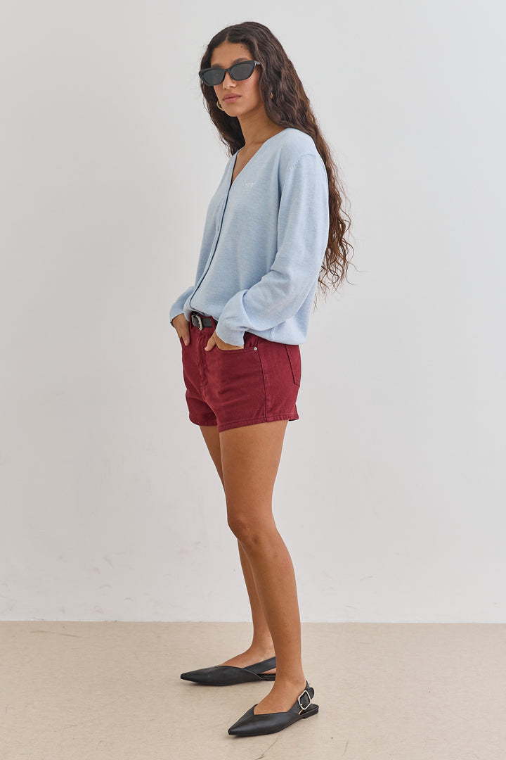 קרדיגן סריג ביילי | תכלת