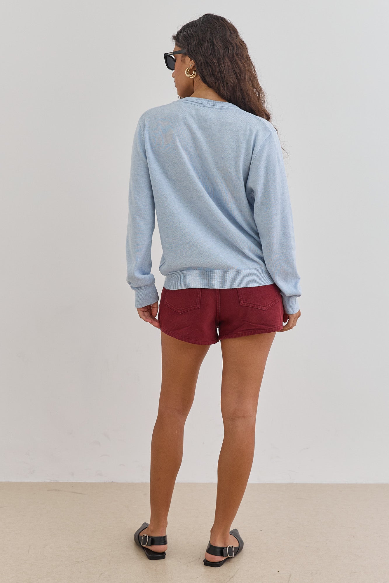 קרדיגן סריג ביילי | תכלת