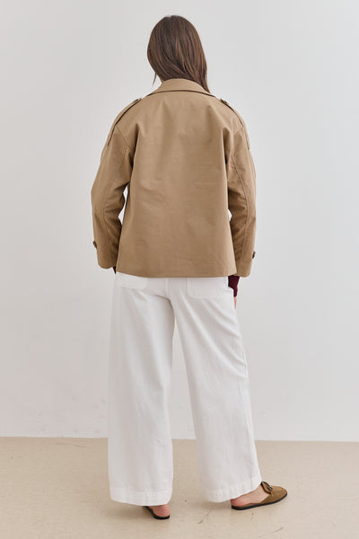 מעיל טראנץ' אלסקה כפתורים מנומרים | קאמל