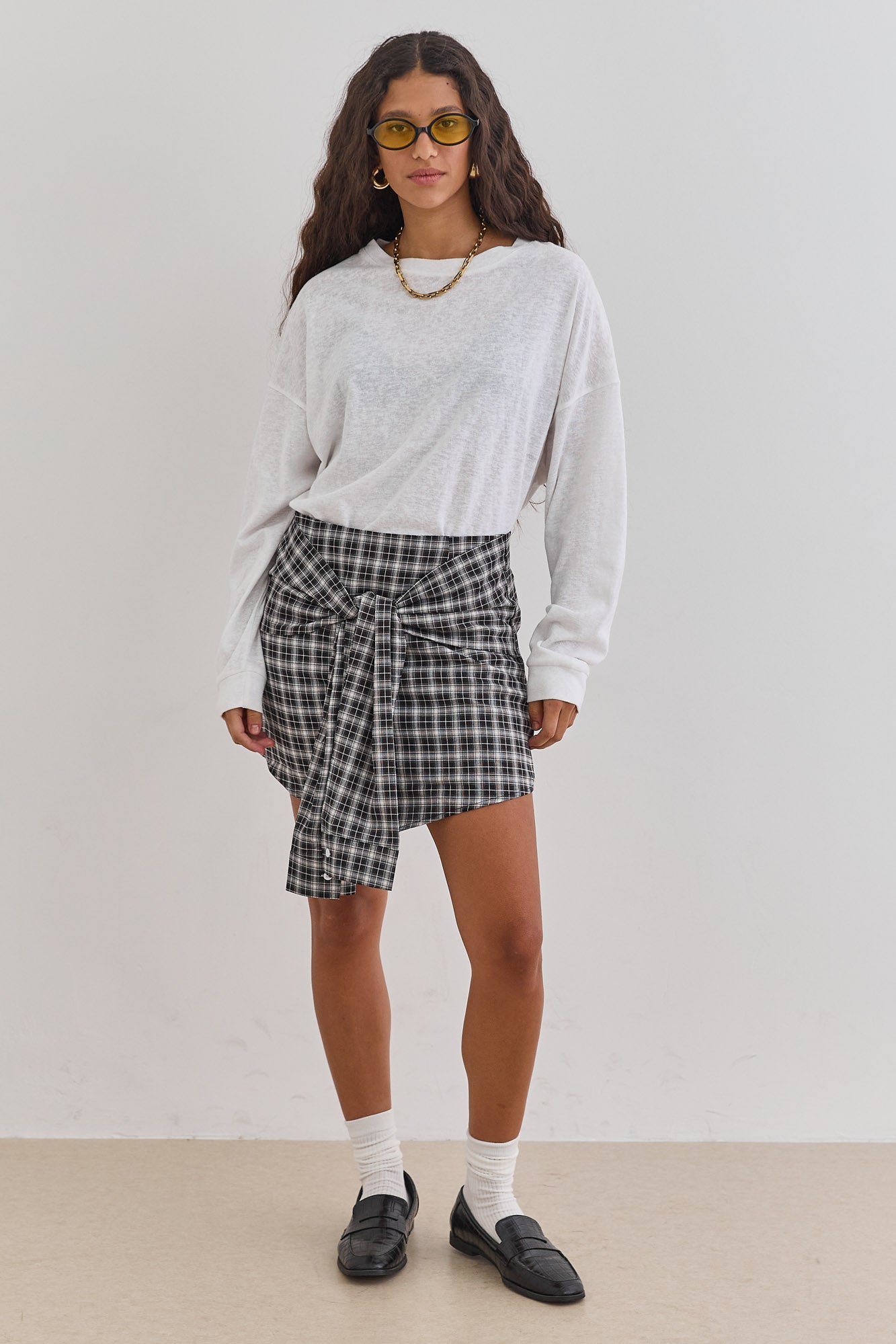 טי שירט בייסיק אשלי בד שקפקף | לבן