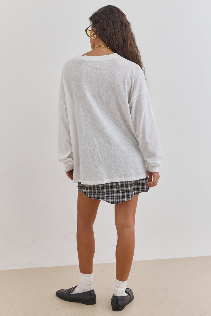 טי שירט בייסיק אשלי בד שקפקף | לבן