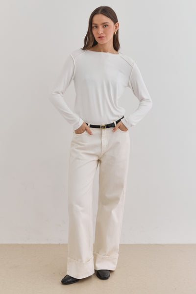 חולצת מילנה תיפורים בולטים | לבן