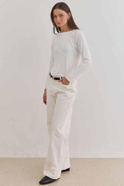 חולצת מילנה תיפורים בולטים | לבן