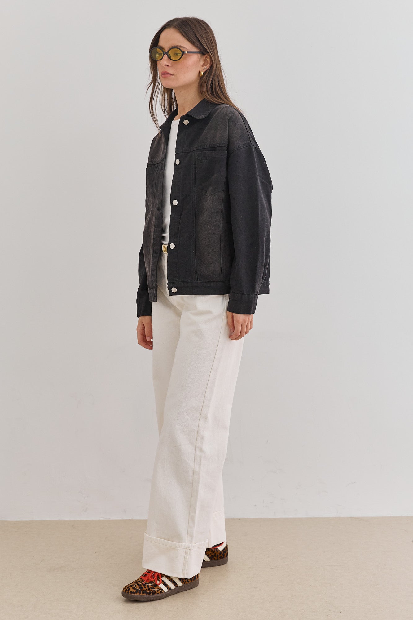 ג'קט ג'ינס ברלין רקמת לוגו | שחור