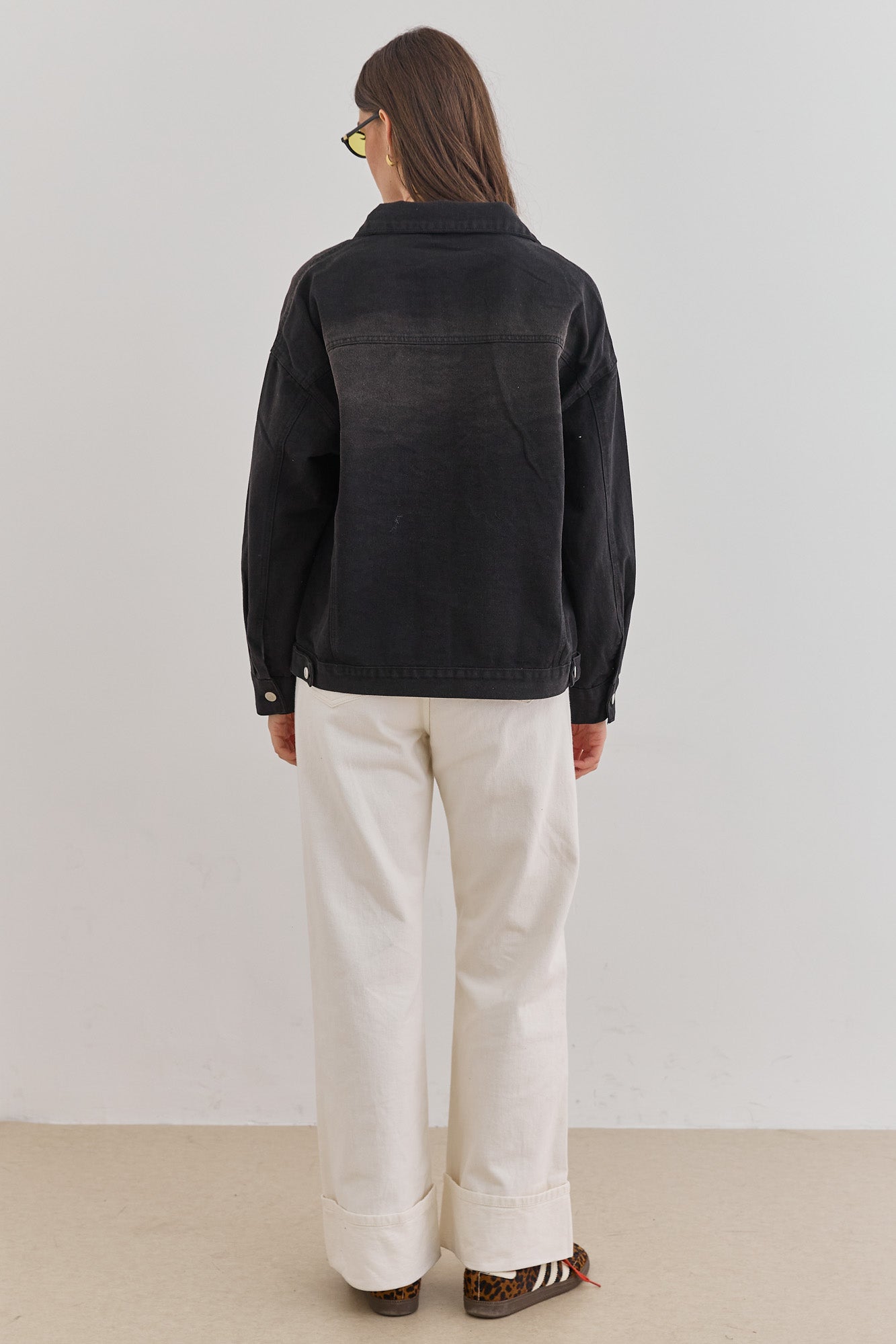 ג'קט ג'ינס ברלין רקמת לוגו | שחור