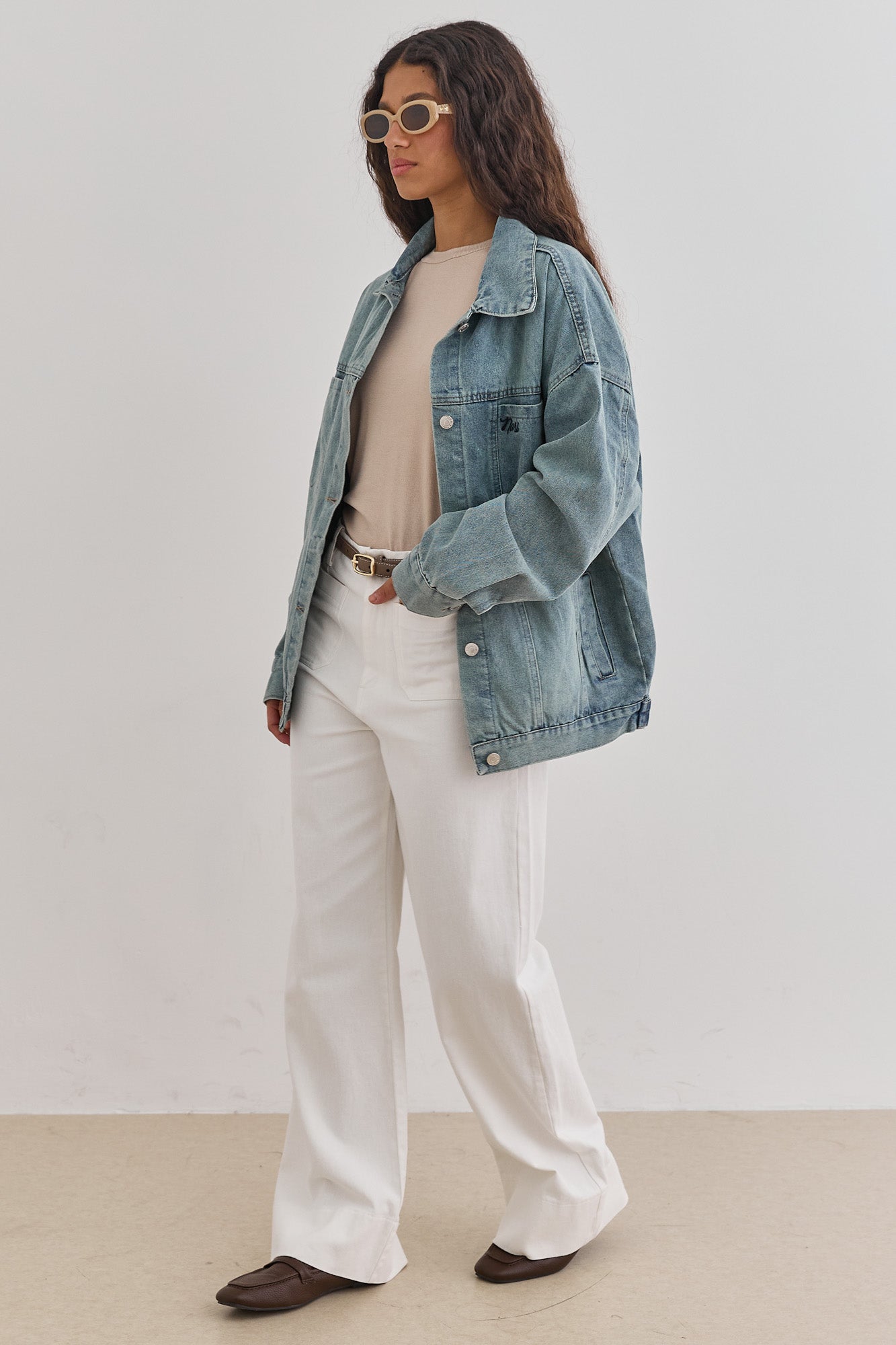 ג'קט ג'ינס ברלין רקמת לוגו | ג'ינס בהיר