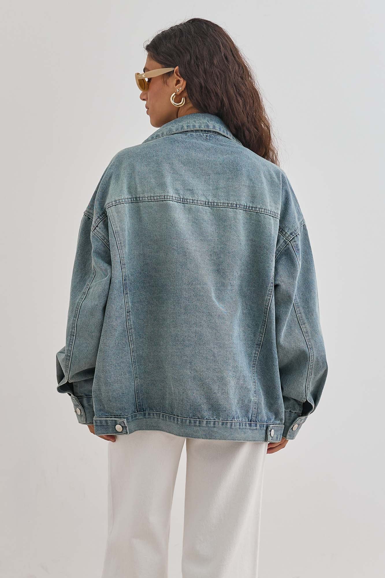 ג'קט ג'ינס ברלין רקמת לוגו | ג'ינס בהיר