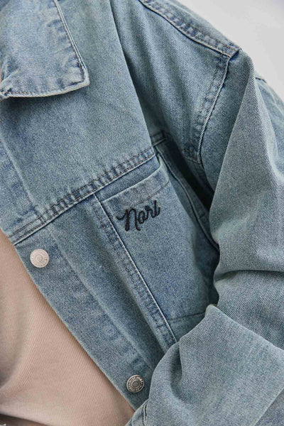 ג'קט ג'ינס ברלין רקמת לוגו | ג'ינס בהיר