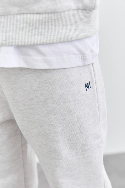 חליפת פרנץ טרי בשילוב רקמה | אפור