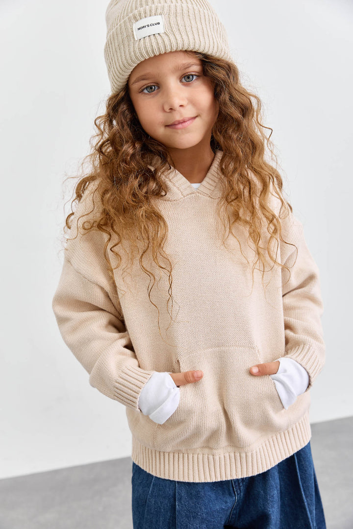 סריג קפוצ'ון עבה גזרת אוברסייז | אבן