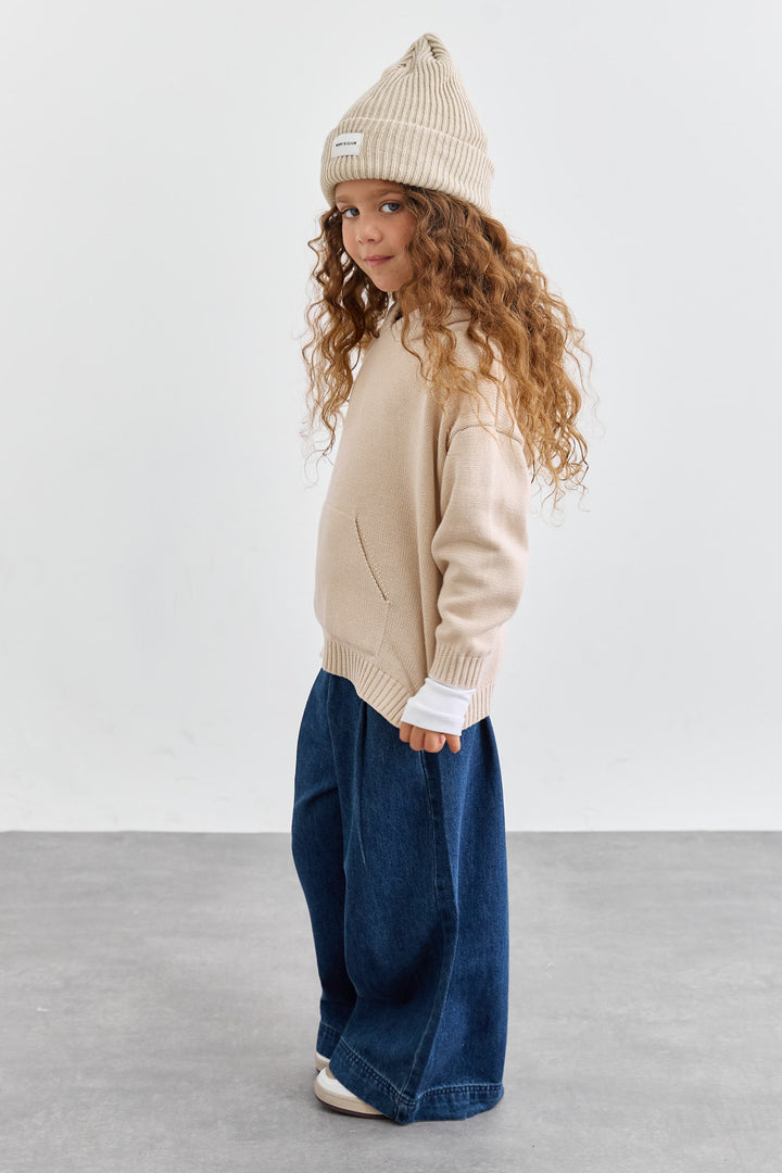 סריג קפוצ'ון עבה גזרת אוברסייז | אבן