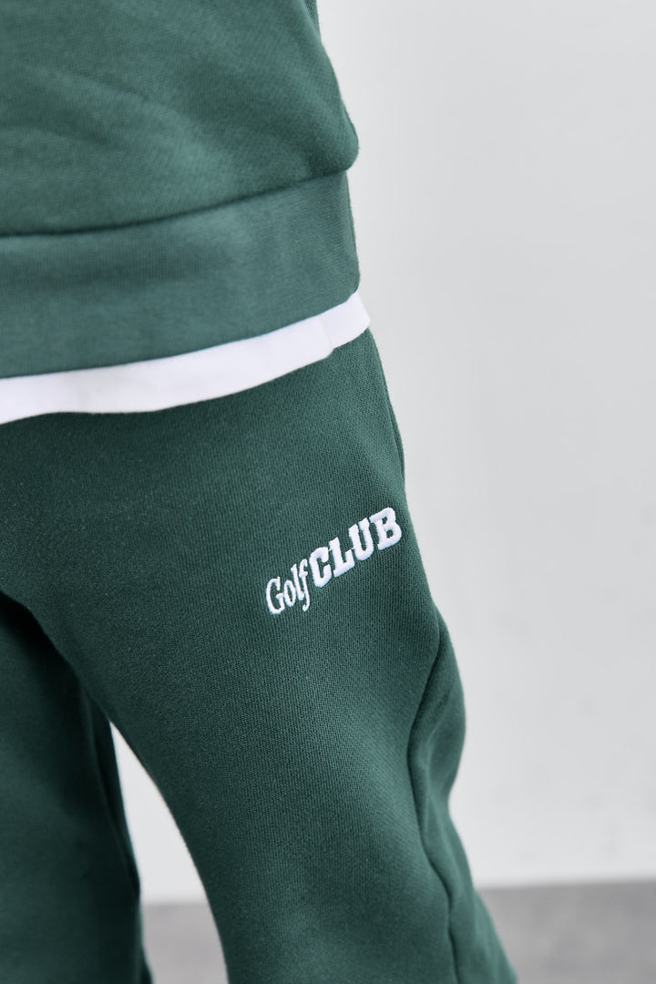 חליפת פרנץ טרי בשילוב רקמה | ירוק