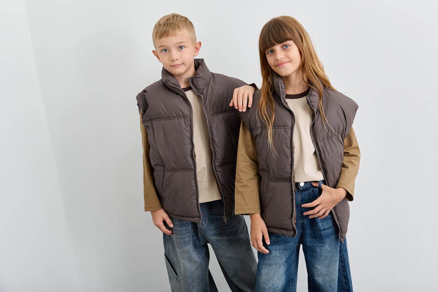 ווסט פוף בסגירת רוכסן | חום