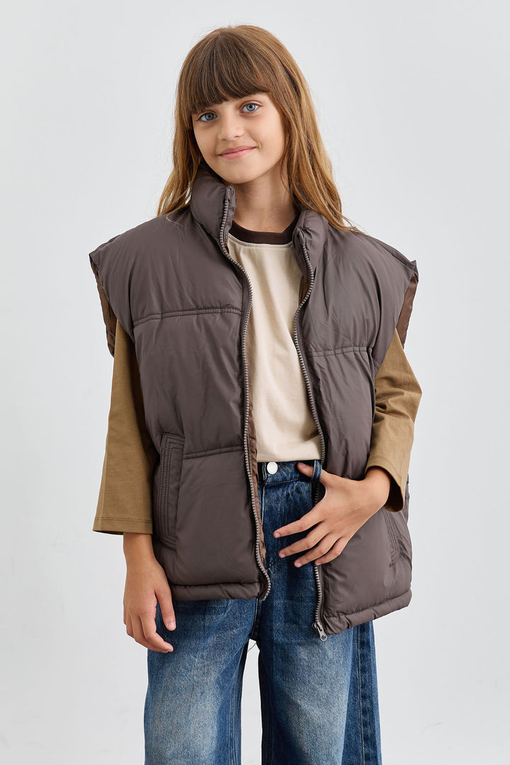 ווסט פוף בסגירת רוכסן | חום