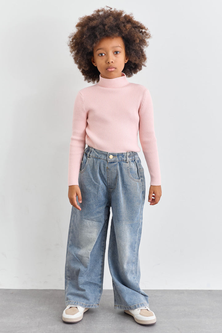 סריג ריב צווארון גולף | ורוד