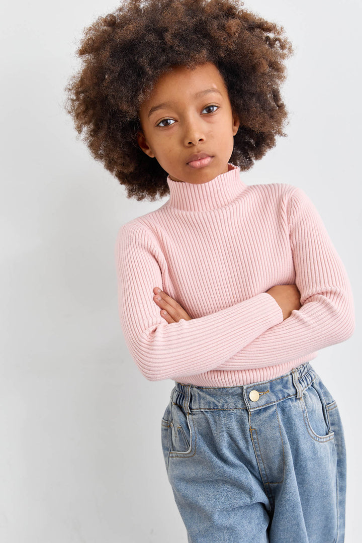 סריג ריב צווארון גולף | ורוד