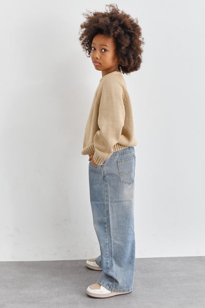 חולצת סריג צווארון ניקי | בז'