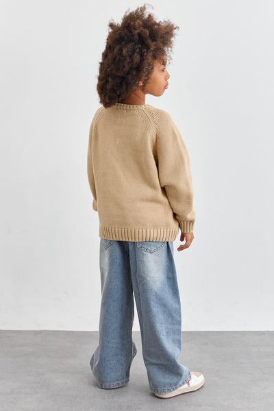 חולצת סריג צווארון ניקי | בז'