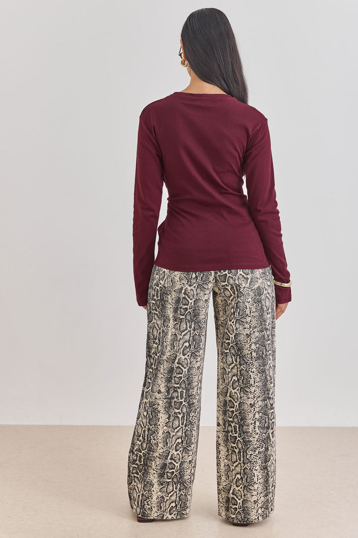 חולצת אן מרי רצועות קשירה | בורדו