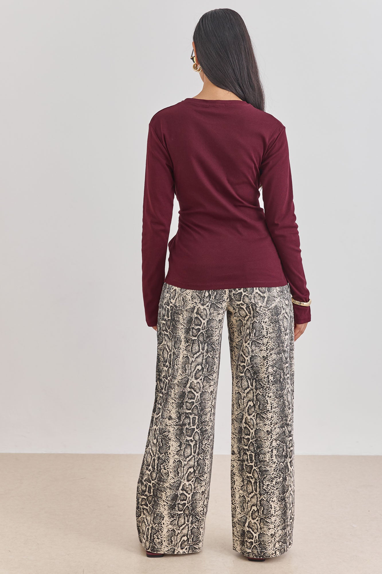 חולצת אן מרי רצועות קשירה | בורדו