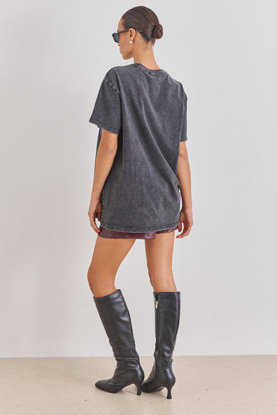 טי שירט אוברסייז CHICAGO וואש | שחור