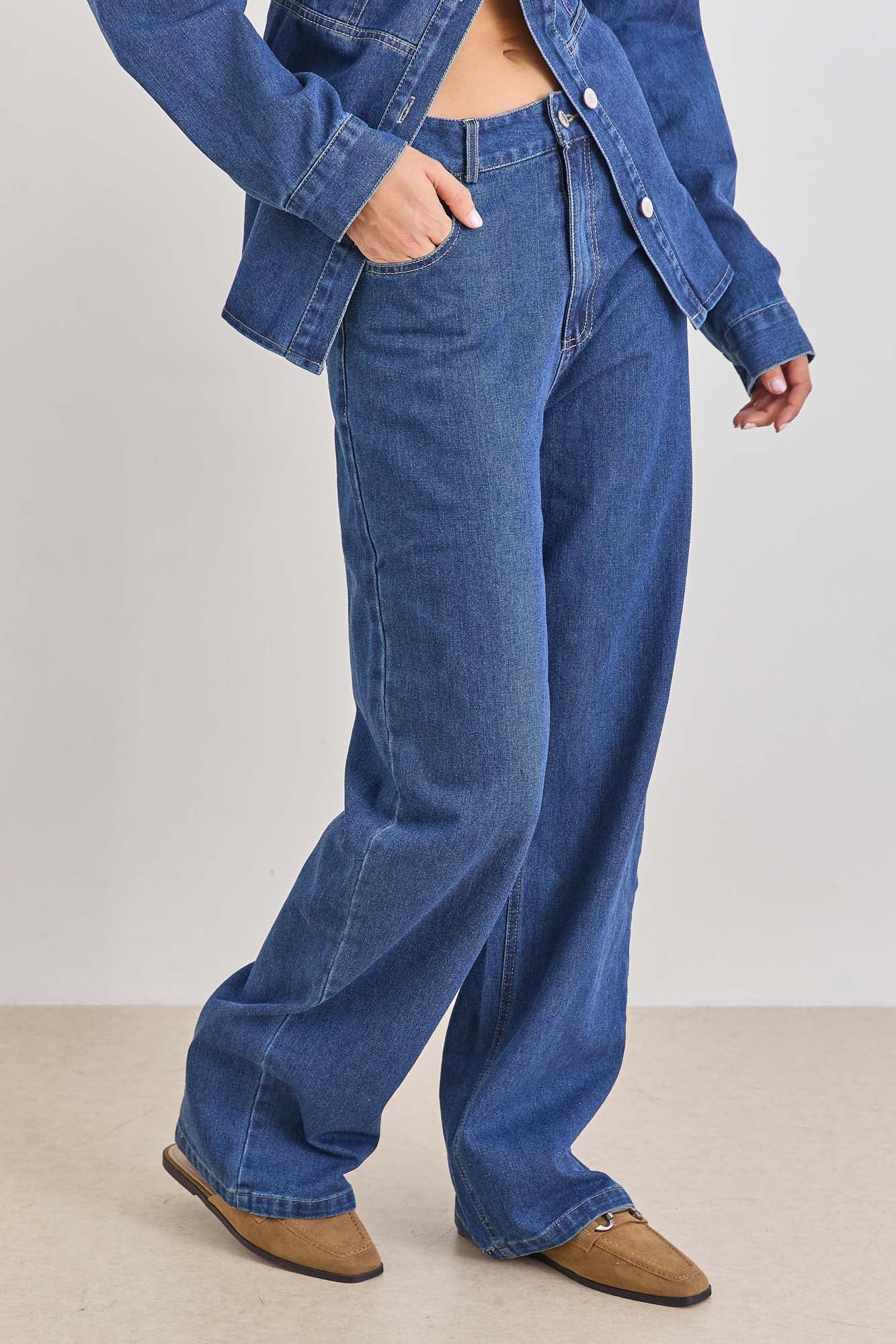 מכנסי ג'ינס אמילי גזרה ישרה | ג'ינס כהה